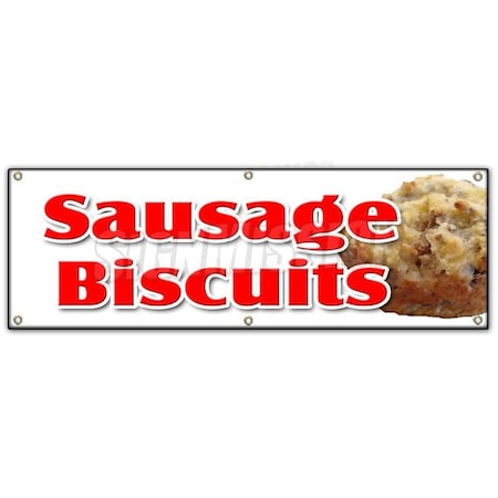 Signmission SAUSAGE BISCUITS BANNER SIGN gravy breakfast homemade southern fresh B-72 Sausage Biscuits